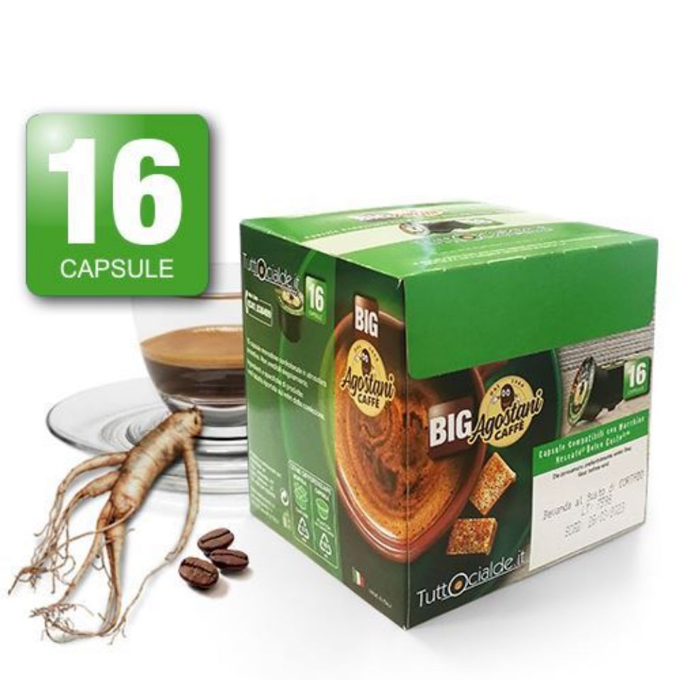 Picture of 16  Agostani Big Ginsegn Capsules compatible with Nescafé Dolce Gusto System