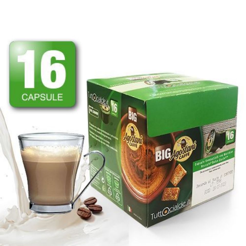 Picture of 16 Agostani Big Cappuccino Capsules compatible with Nescafé Dolce Gusto system