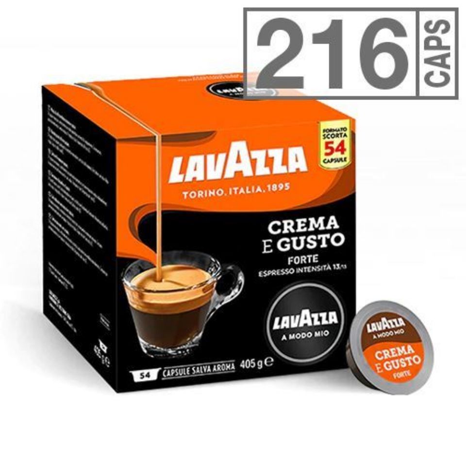 Picture of 216 coffee capsules of Lavazza Crema e Gusto FORTE A Modo Mio line
