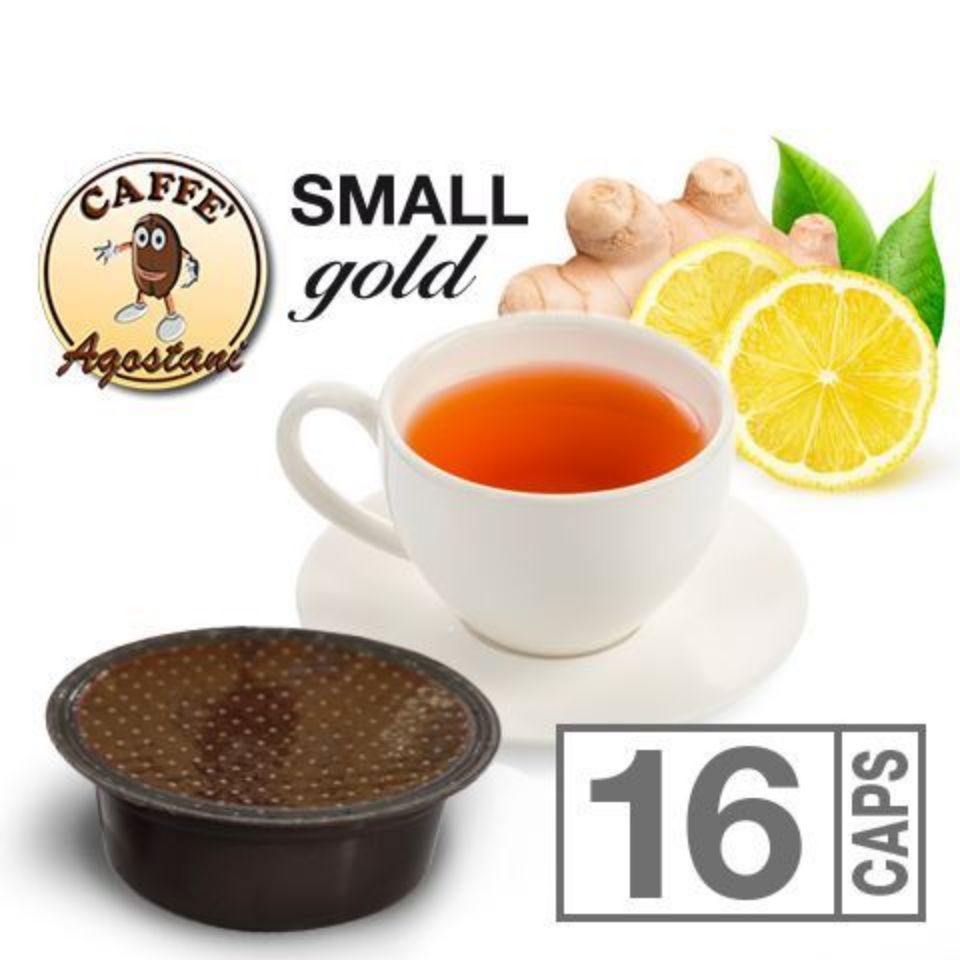 Picture of 16 Agostani Lemon ginger tea capsules compatible with Lavazza A Modo Mio System