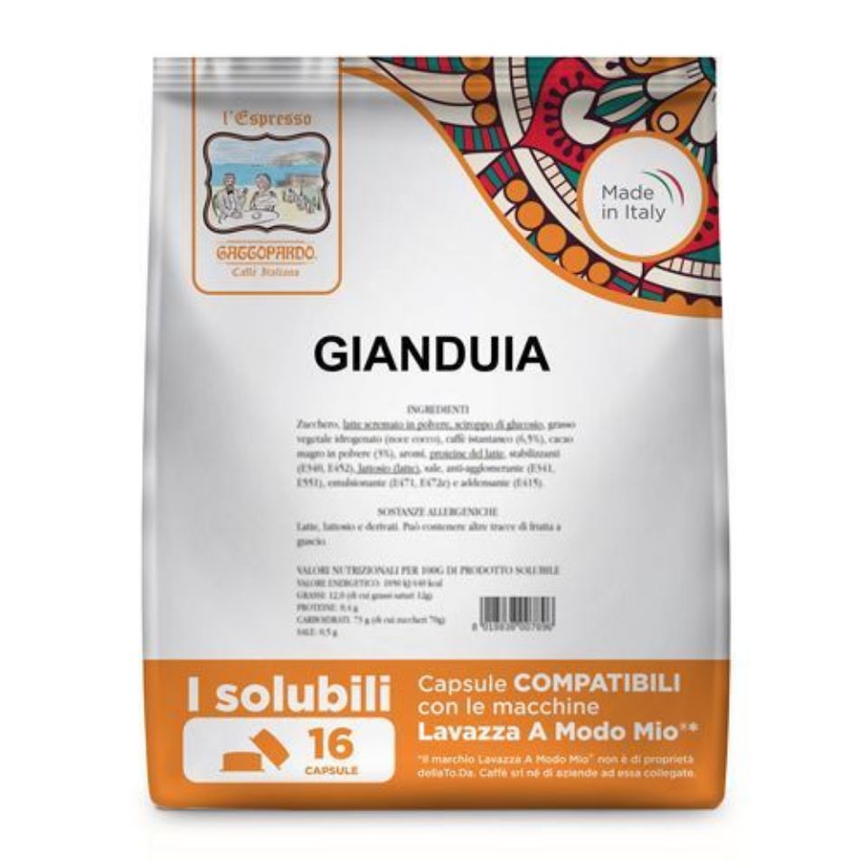 Picture of 16 Gianduia capsules compatible with Lavazza A Modo Mio Picture of 16 Gianduia capsules compatible with Lavazza A Modo Mio