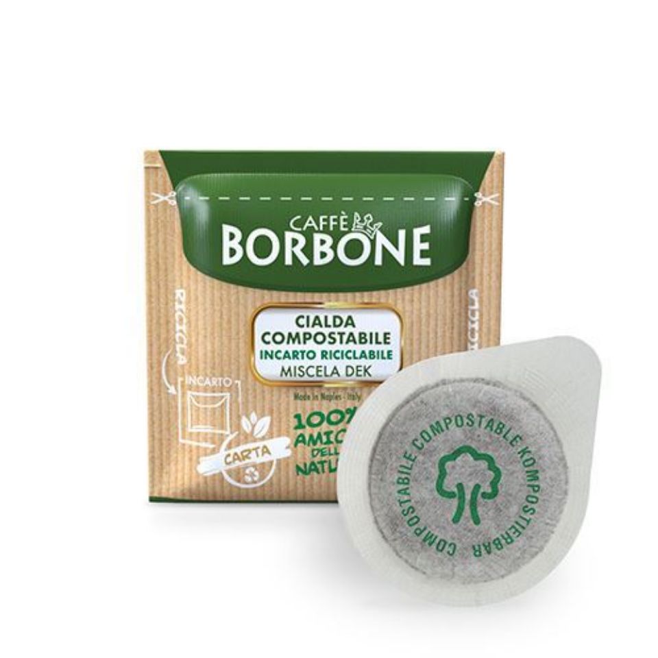 Picture of 150 Cialde caffè Borbone miscela VERDE DECAFFEINATO filtrocarta 44 mm ESE