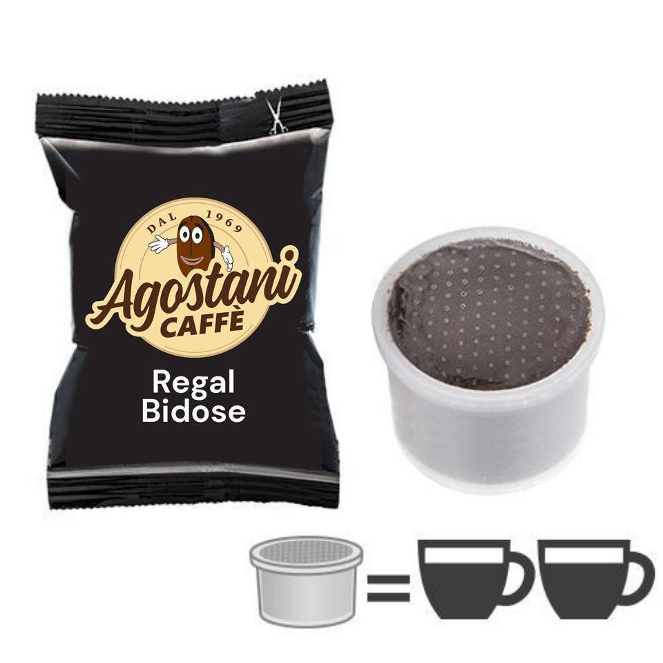 Picture of 100 bidose capsules (200 cups) Agostani Arabica coffee compatible with Lavazza NIMS without adapter