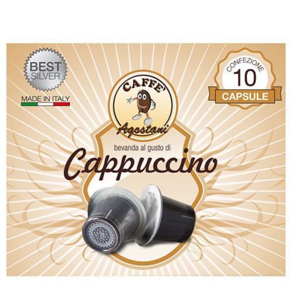 Picture of 10 caps of Agostani Best Silver Cappuccino compatible with Nespresso system