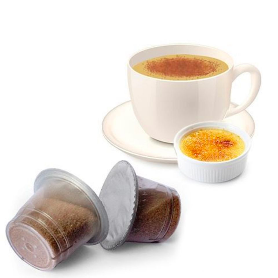 Picture of 10 caps of Agostani Best Silver Crème Brulèe caps compatible with Nespresso system