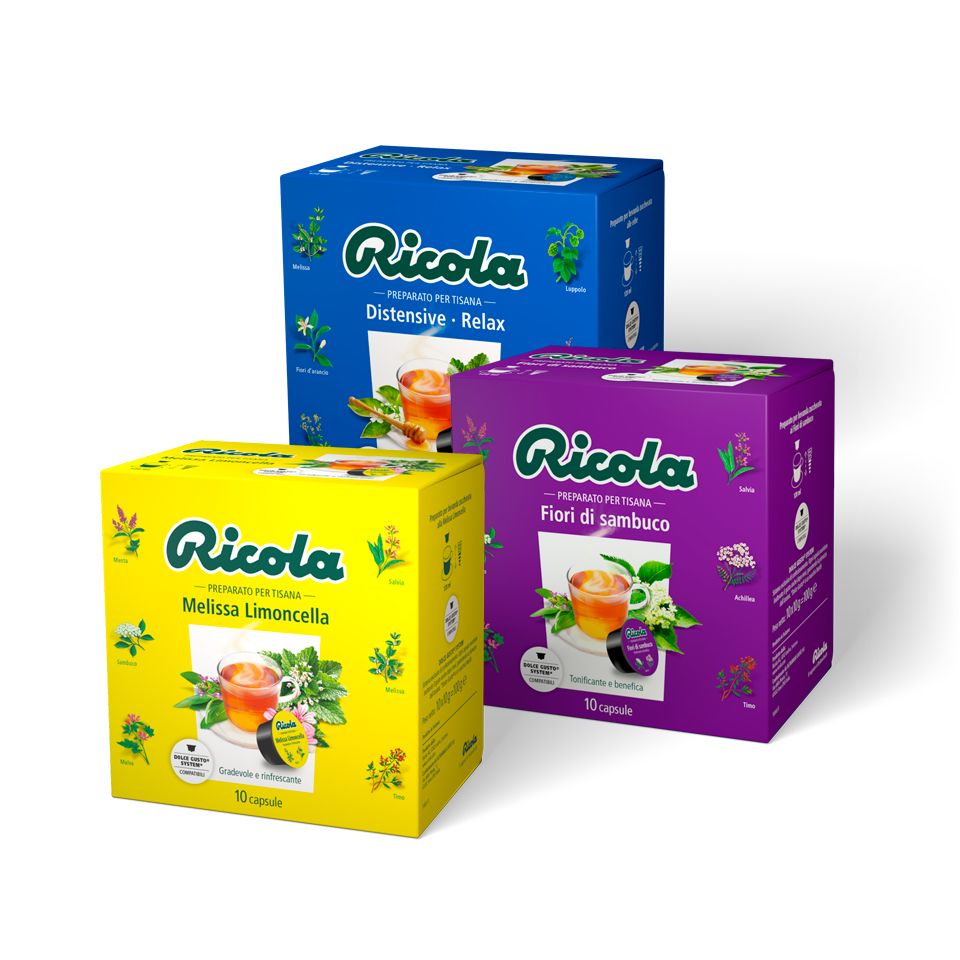 Picture of OFFER: 50 Ricola herbal tea caps compatible with Nescafé Dolce Gusto system