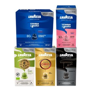 80 Aluminum Capsules Lavazza Crema and Gusto Classico Nespresso Compatible