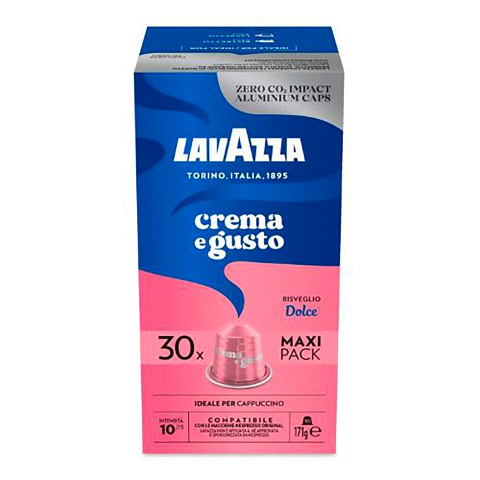 Picture of 30 aluminum coffee capsules Lavazza Crema e Gusto Dolce Nespresso compatible