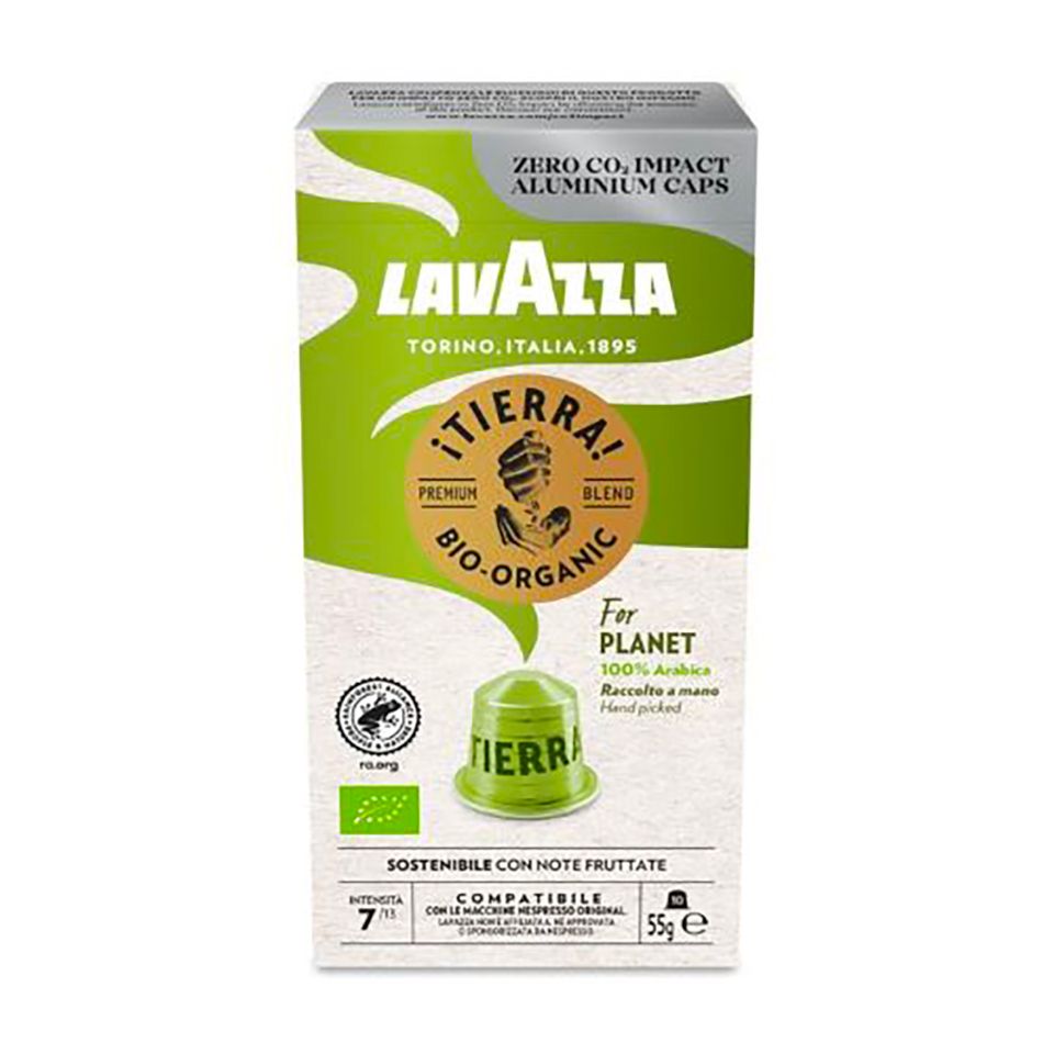 100 Lavazza Tierra For Planet Aluminum Capsules Nespresso Compatible