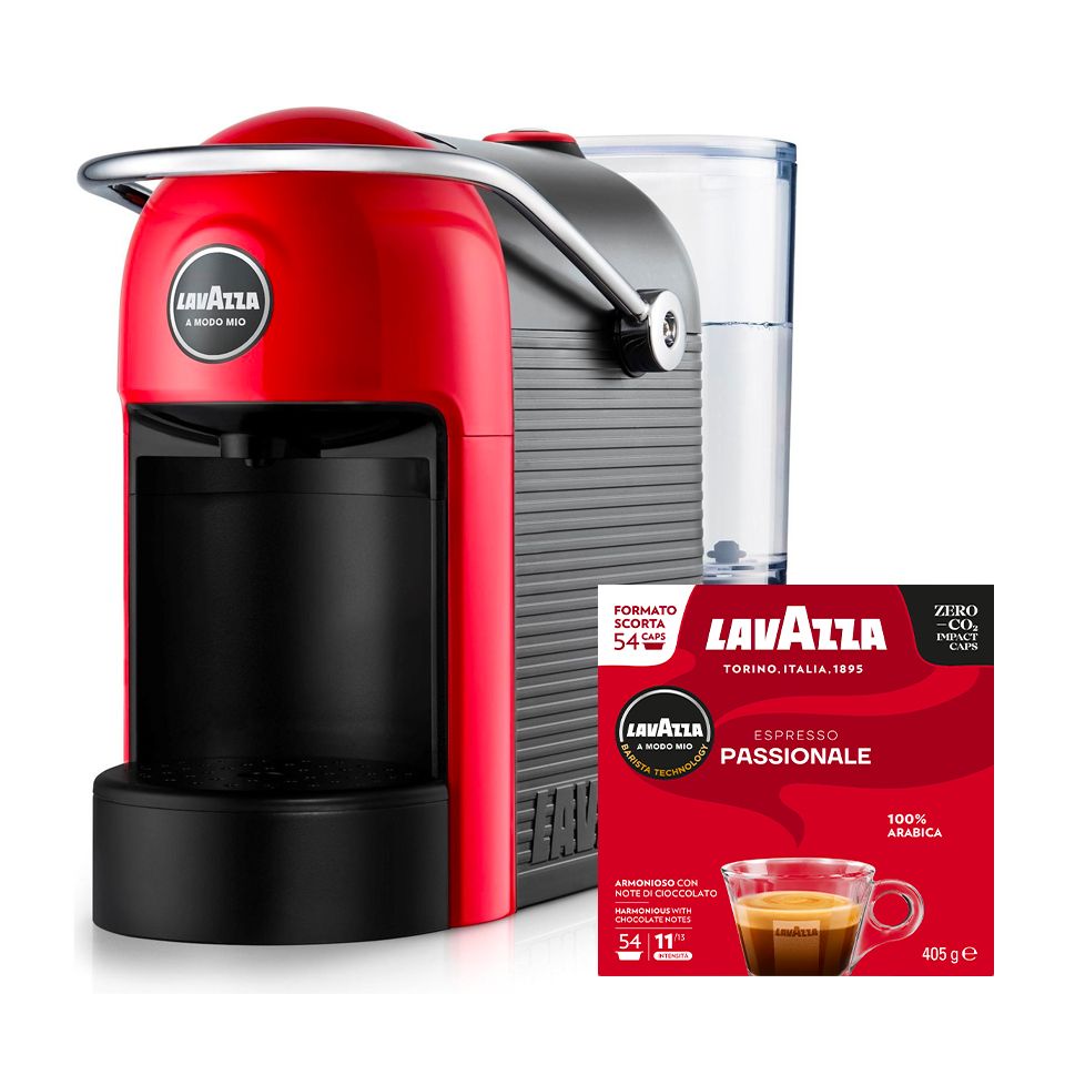 Offer: JOLIE Red coffee machine + 216 Caps Lavazza A Modo Mio Passionale  with Free Shipping