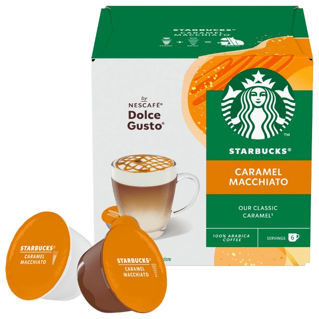 Show details for 108 capsules STARBUCKS Caramel Macchiato by Nescafé Dolce Gusto 108 capsules STARBUCKS Caramel Macchiato by Nescafé Dolce Gusto