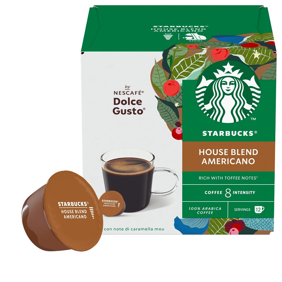 Picture of 108 capsules STARBUCKS<sup>&reg; </sup> House Blend by Nescafé<sup>&reg; </sup> Dolce Gusto<sup>&reg; </sup>, for Americano or long coffee