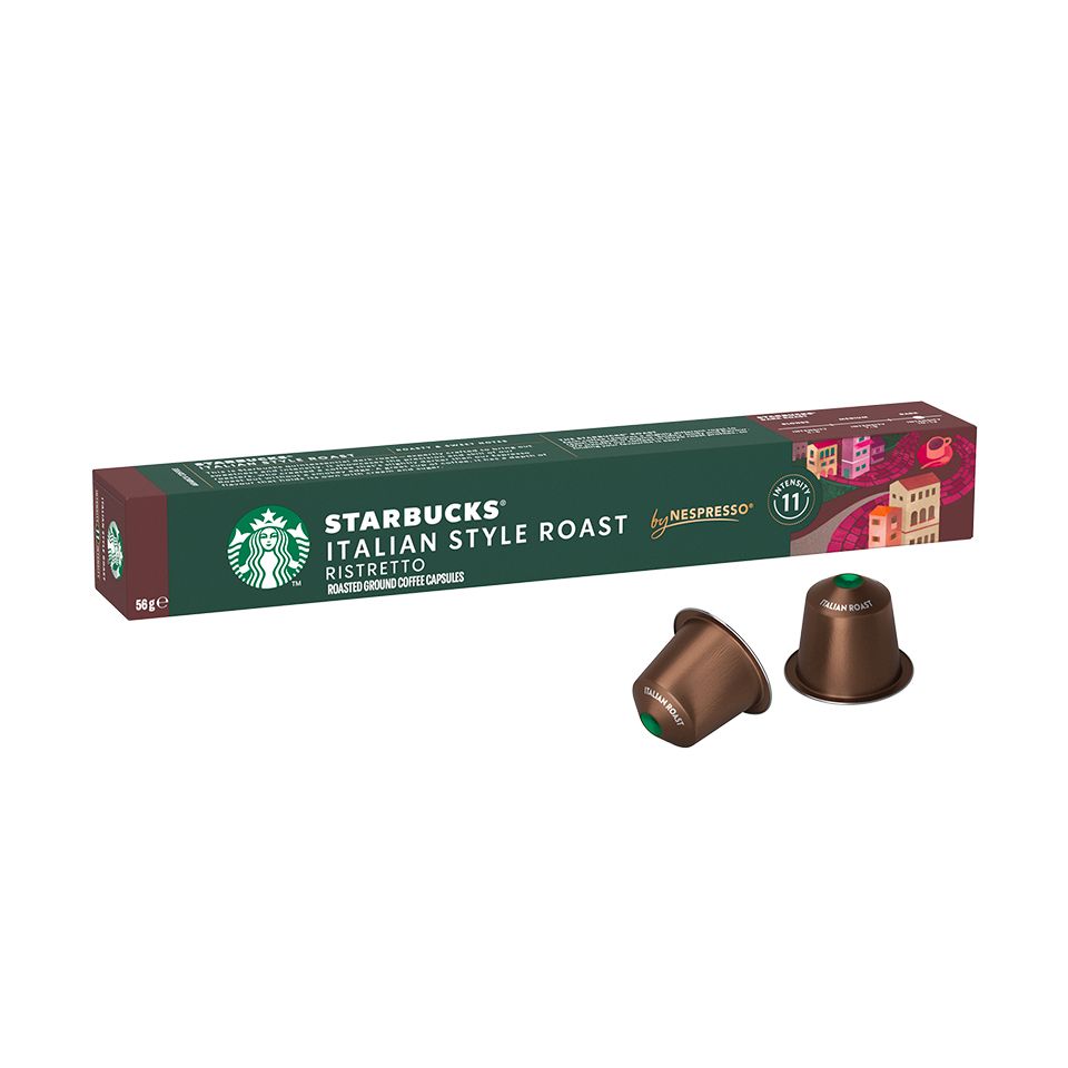 Picture of 10 STARBUCKS Italian Style Roast capsules by Nespresso, for espresso coffee