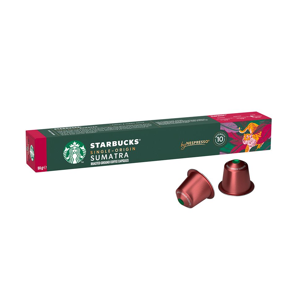 Picture of 10 STARBUCKS<sup>&reg;</sup> Single-Origin Sumatra capsules by Nespresso<sup>&reg;</sup>, for espresso coffee