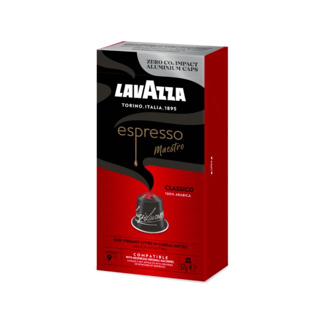 Show details for 100 aluminum caps of Lavazza compatible with Nespresso - Espresso Maestro Classico 100 aluminum caps of Lavazza compatible with Nespresso - Espresso Maestro Classico