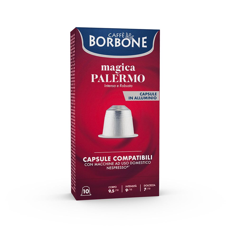 Picture of 100 Aluminum capsules Caffè Borbone MAGICA PALERMO blend compatible Nespresso