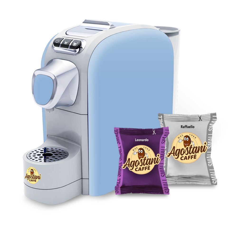 Picture of Special Offer: Agostani Small Cup Light blue coffe machine + 200 Caffè Agostani Small Line capsules