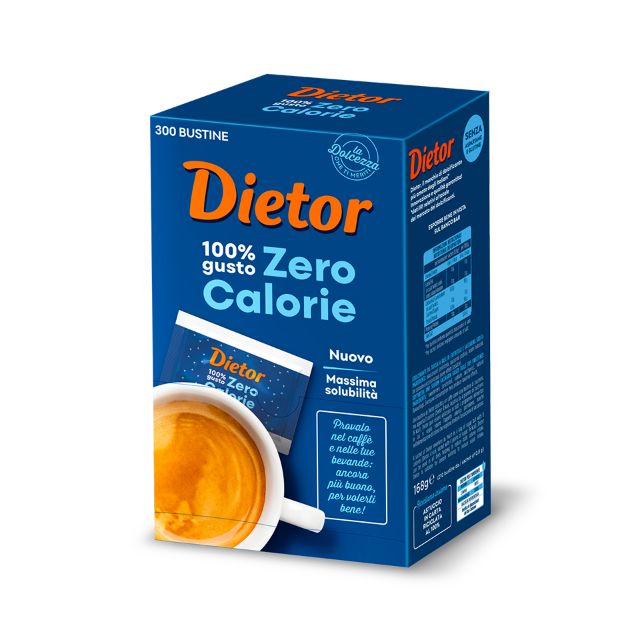 Dietor, new format of 300 sachets of low-calorie sweetener alternative to sugar