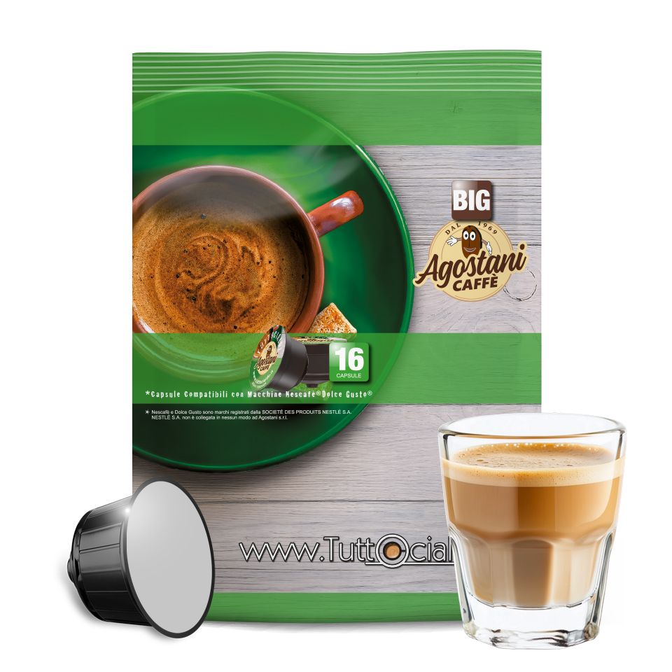 Picture of 16 Cortado Agostani Big Capsules Compatible with Nescafé Dolce Gusto system
