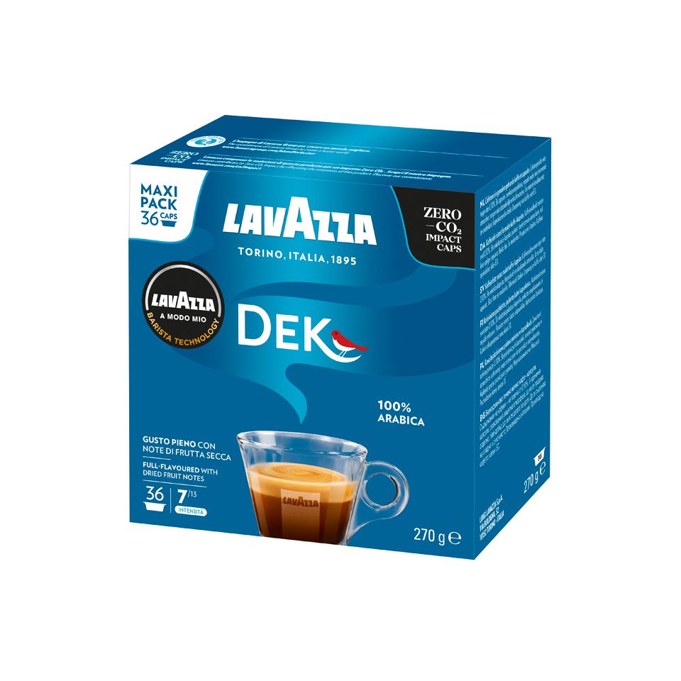 Picture of 108 Capsules A Modo Mio Lavazza Dek Cremoso decaffeinated coffee 