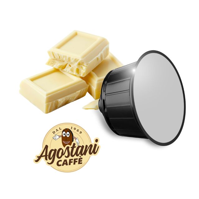 16 Agostani Big White Chocolate Capsules Compatible with Nescafé Dolce Gusto