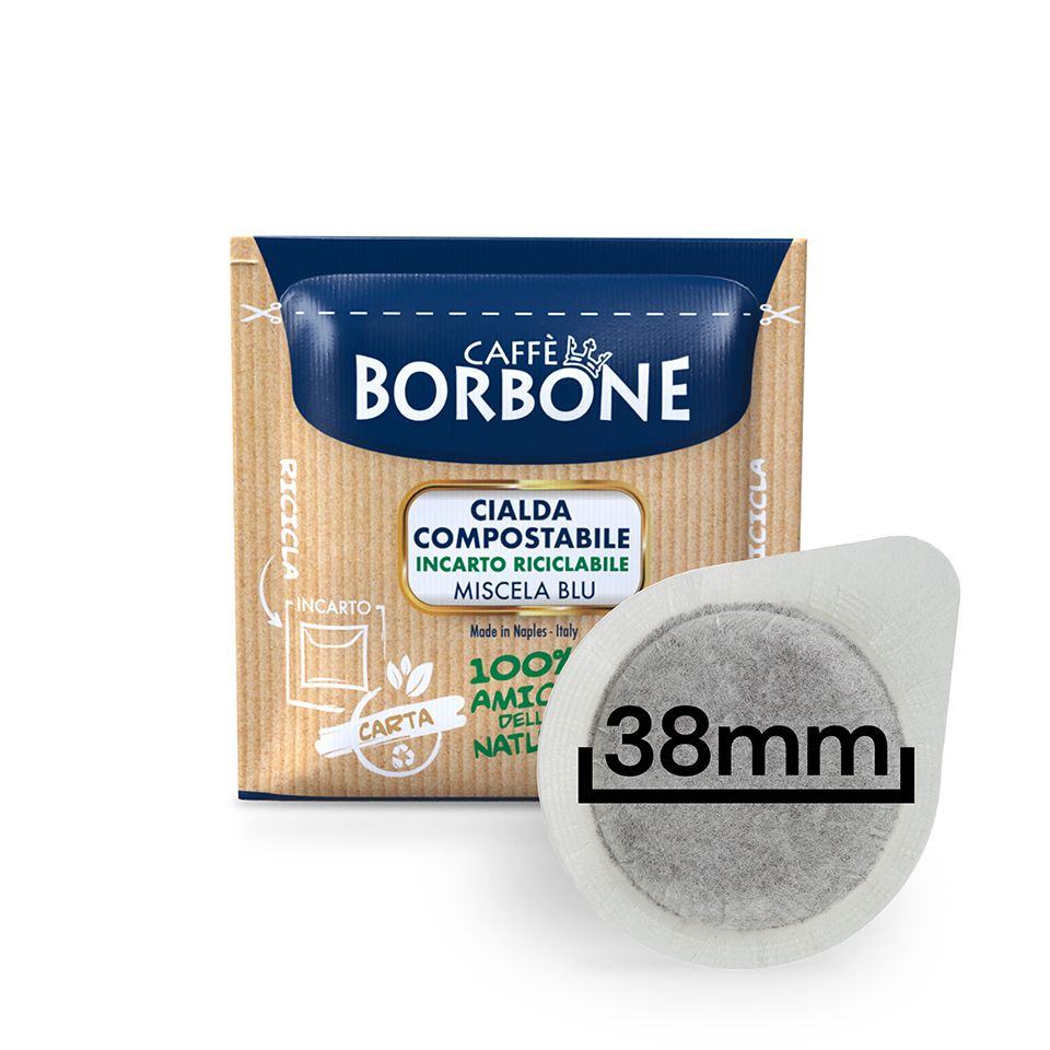 Picture of 100 Cialde caffè Borbone miscela BLU filtrocarta  38 mm 