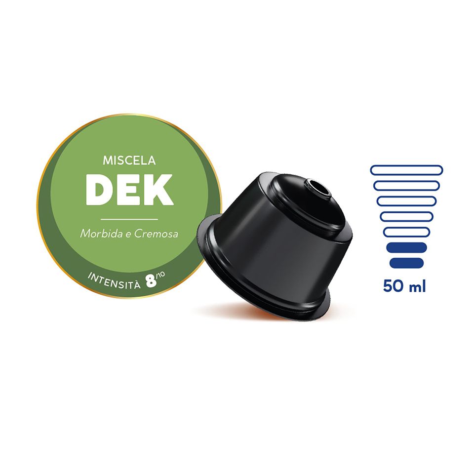 Picture of 50 Caffè Borbone DEK Blend (decaffeinated coffee) capsules compatible with Dolce Gusto coffee machines