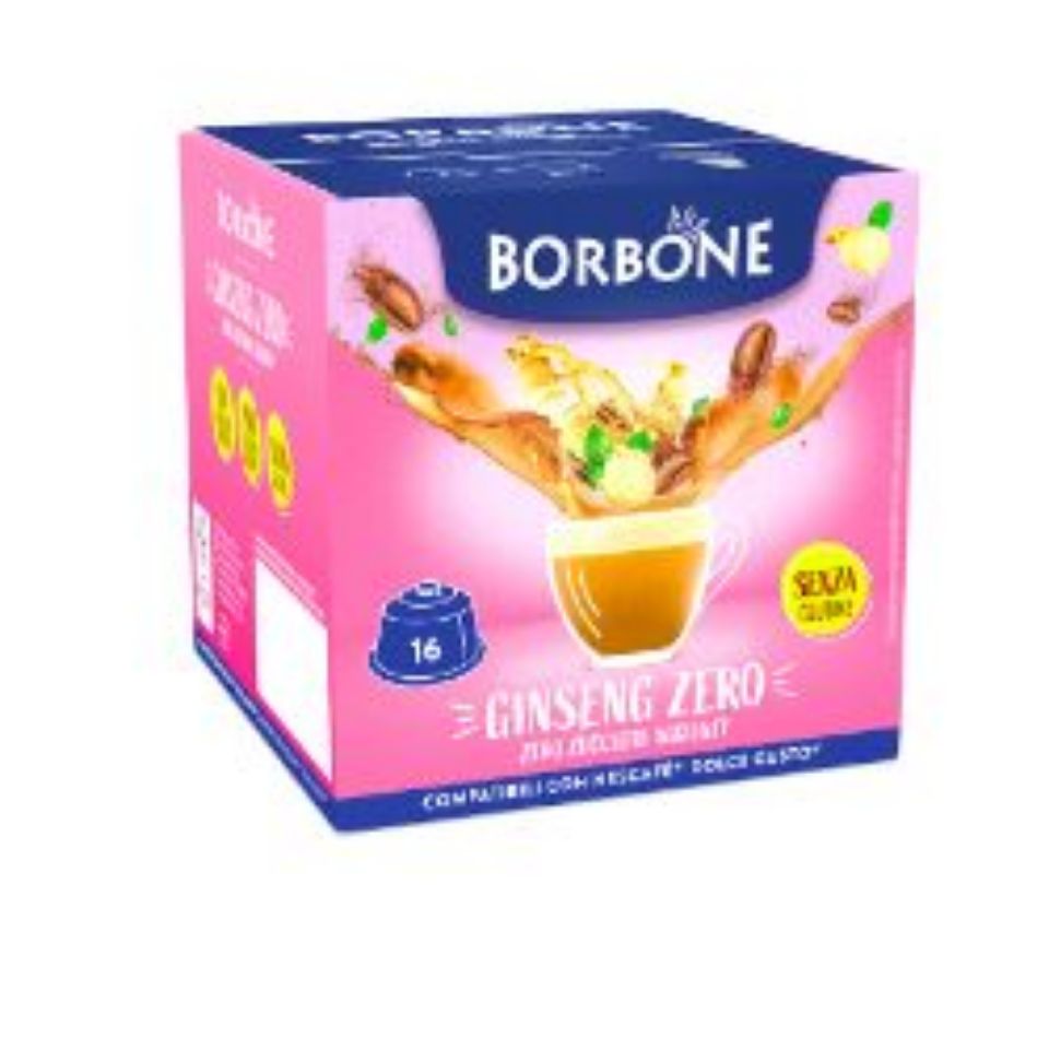 Picture of 16 Borbone Capsules Compatible with Nescafè Dolce Gusto Machines WITH MILK AND GINSENG ZERO LOW FAT