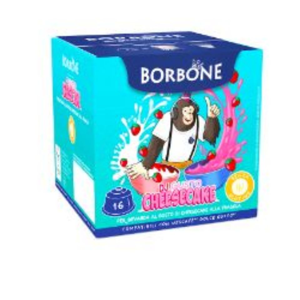 Picture of 16 Borbone Capsules Compatible with Nescafè Dolce Gusto Machines STRAWBERRY WHITE CHOCOLATE CHEESECAKE