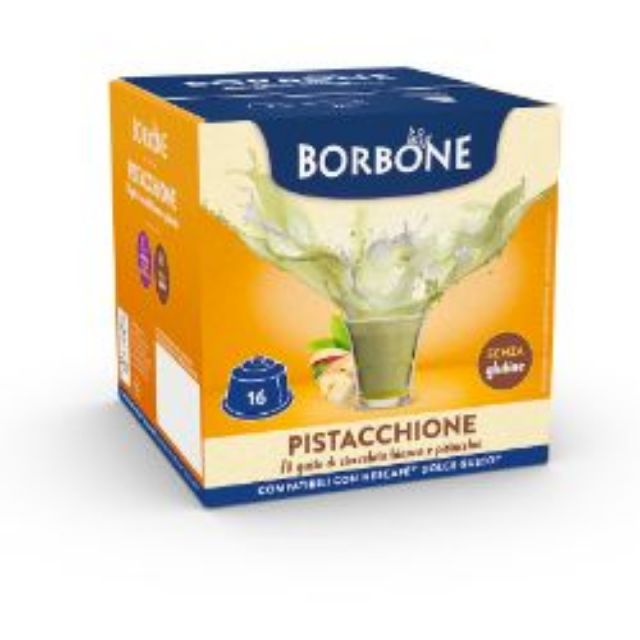16 Borbone Capsules Compatible with Nescafè Dolce Gusto machines PISTACCHIONE WITH WHITE CHOCOLATE AND PISTACHIO FLAVOUR
