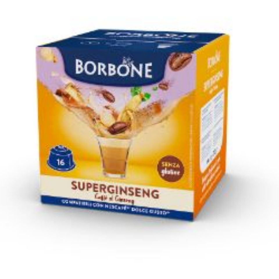 Picture of 16 Borbone Capsules Compatible with Nescafè Dolce Gusto Machines SUPERGINSENG MILK COFFEE AND GINSENG