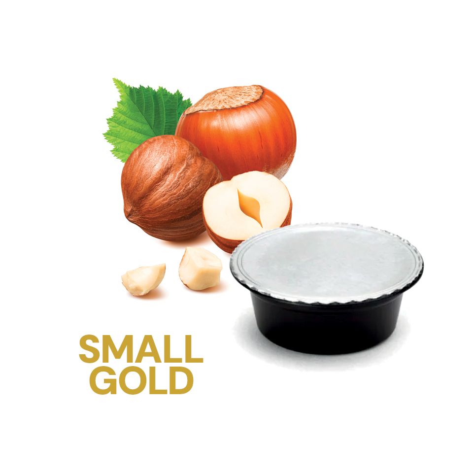 Picture of 16 Nocciolino Agostani SMALL GOLD capsules compatible with Lavazza a Modo Mio