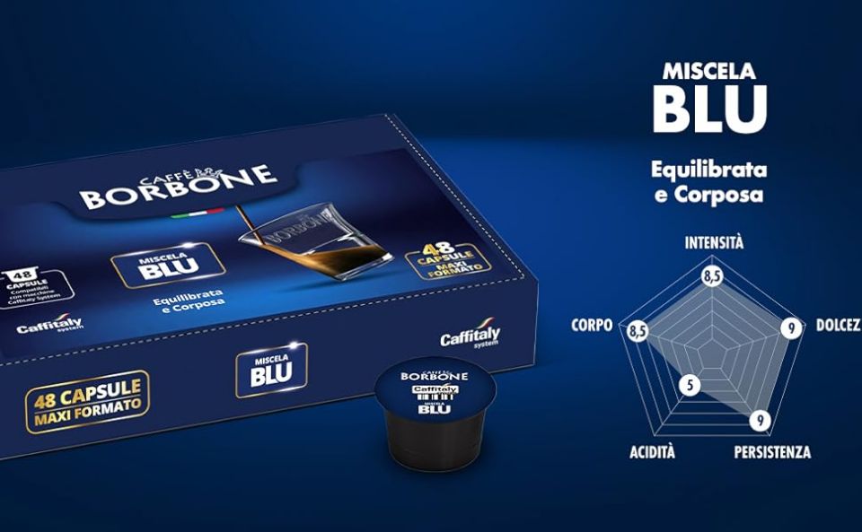Picture of 48 Borbone coffee capsules, BLUE blend, compatible with Caffitaly.