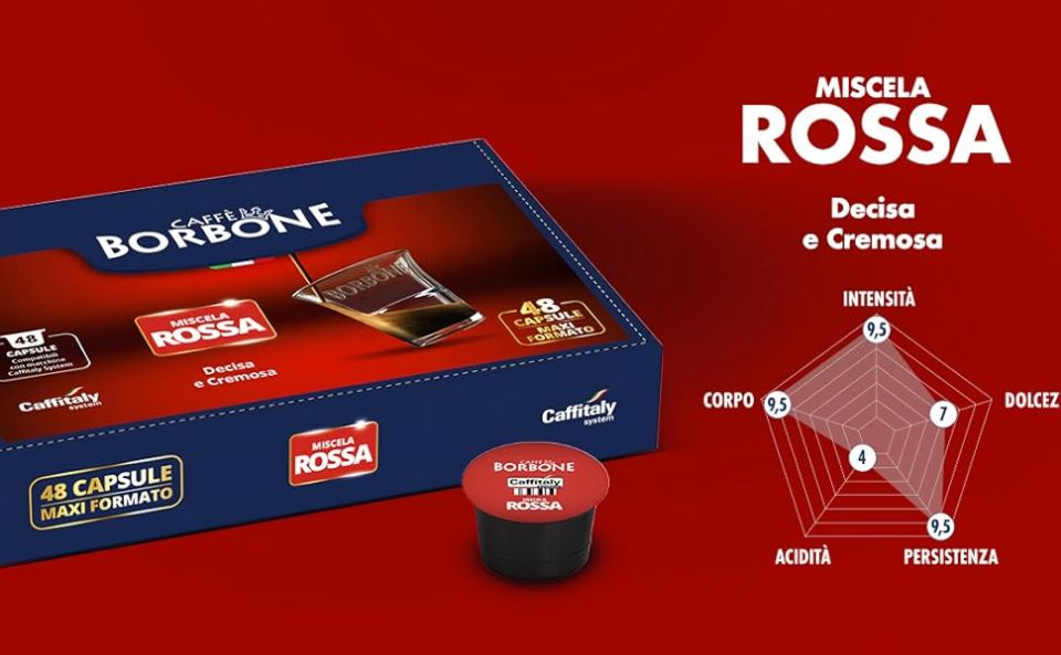 Picture of 48 Borbone coffee capsules, RED blend, compatible with Caffitaly 