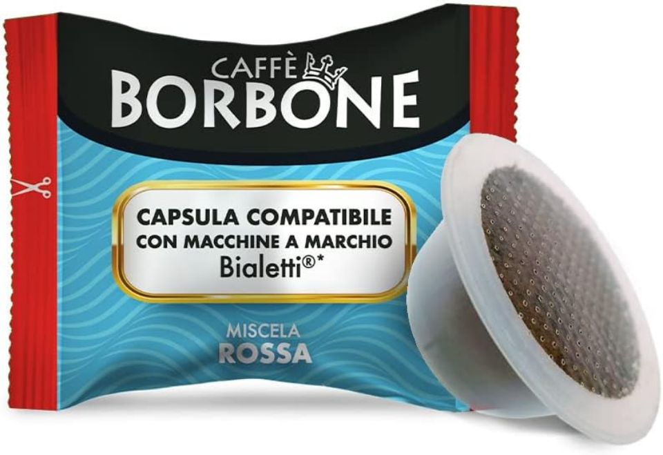 Picture of 100 Caffè Borbone RED blend capsules compatible with Bialetti