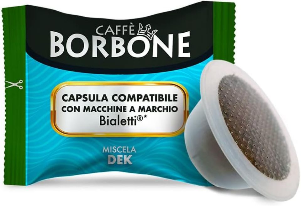 Picture of 100 Caffè Borbone DEK blend capsules compatible with Bialetti