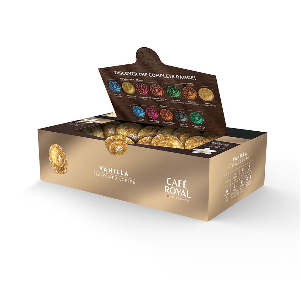 Picture of 50 Espresso VANILLA coffee pods Compatible with Nespresso Professional