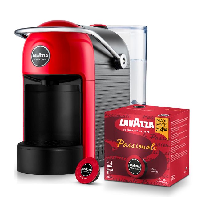 Offer: JOLIE Red coffee machine + 216 Caps Lavazza A Modo Mio Passionale with Free Shipping