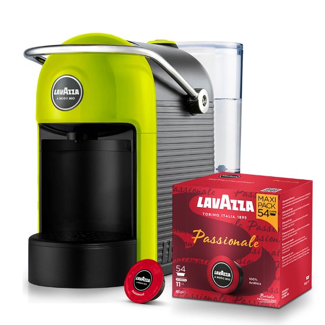 Offer: JOLIE Lime coffee machine + 216 Caps Lavazza A Modo Mio Passionale with Free Shipping