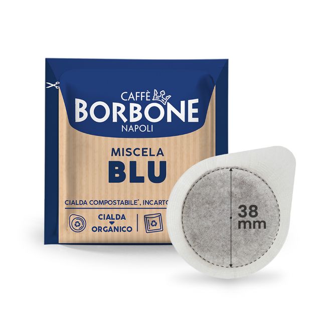 100 Cialde caffè Borbone miscela BLU filtrocarta  38 mm 