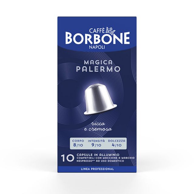 100 Aluminum capsules Caffè Borbone MAGICA PALERMO blend compatible Nespresso