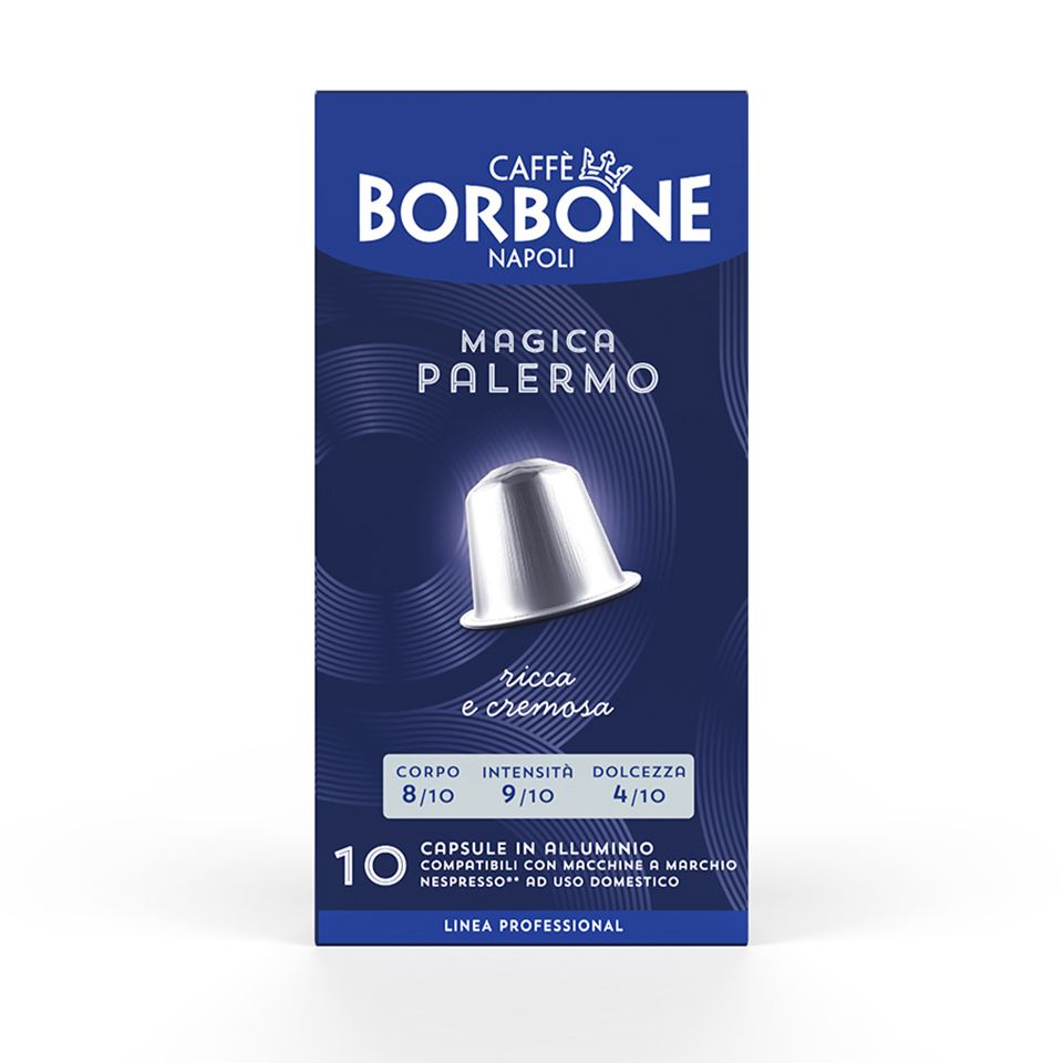 Picture of 100 Aluminum capsules Caffè Borbone MAGICA PALERMO blend compatible Nespresso