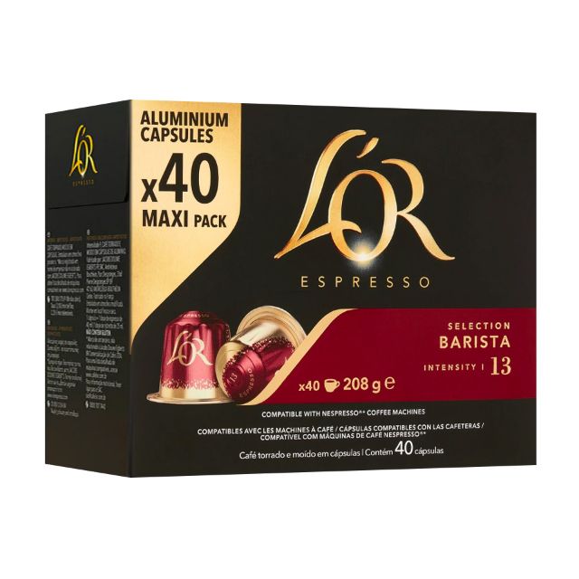 200 BARISTA L'OR Espresso Coffee Capsules - Nespresso Compatible Aluminum Capsules