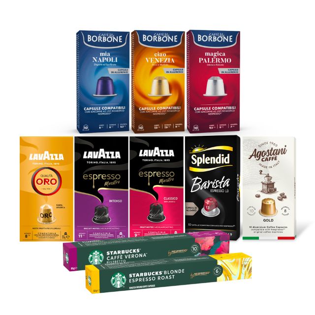 MIX ALUMINUM: 160 aluminum capsules compatible Nespresso