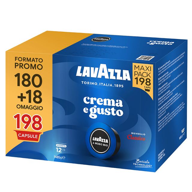 180 coffee capsules of Lavazza Crema e Gusto A Modo Mio line