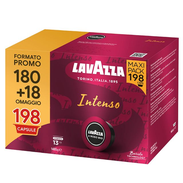 180 coffee capsules of Lavazza Intenso A Modo Mio line