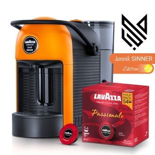 Offer: Lavazza Jolie Jannik Sinner Edition Coffee Machine + 216 Lavazza A Modo Mio Passionale Capsules