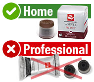 Illy coffee capsules Iperespresso Home vs Professional