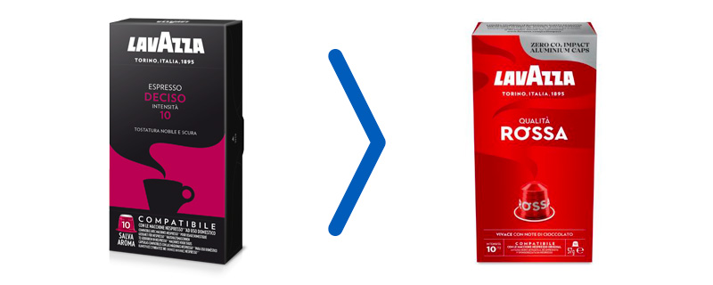 The Lavazza Deciso plastic capsules are out of production and Lavazza has replaced them with the new Qualità Rossa aluminum capsules.