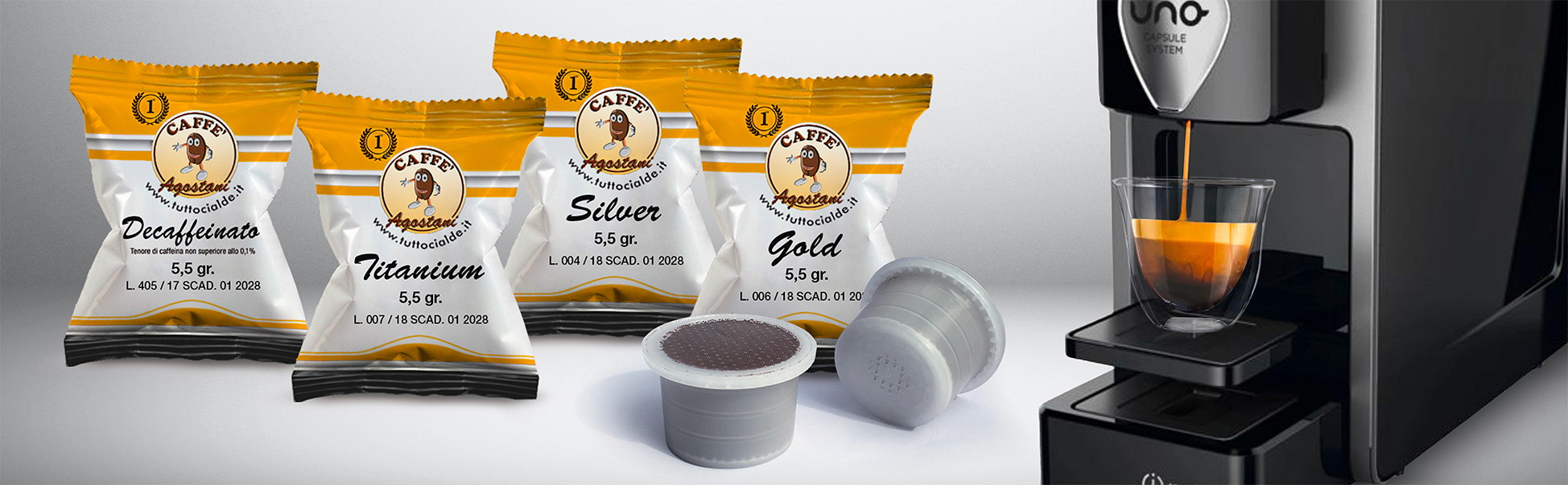 Agostani Primo Uno System compatible capsules and pods